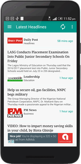 Nigerian Newspaper app screen shot